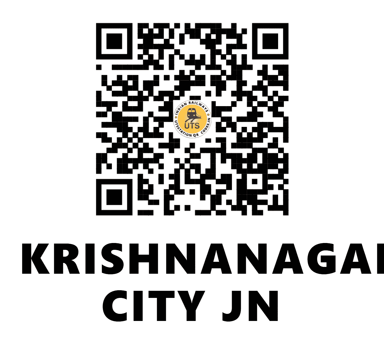 UTS QR Code for KRISHNANAGAR CITY JN - KNJ (ER - WEST BENGAL)